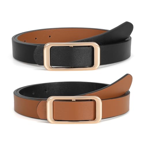 SUOSDEY Women Reversible Leather Belts for Jeans Pants Dresses Ladies