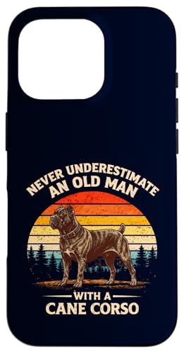 Never Underestimate An Old Man With A Cane Corso �ʔ��� ���g�� �X�}�z�P�[�X iPhone 16 Pro �p