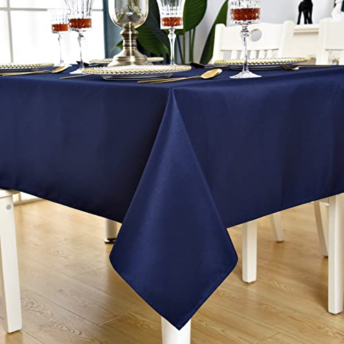 Kaipho Navy Blue Rectangle Tablecloth Waterproof Stain Resistant Wrinkle Free Table Cloth 210Gsm Polyester Wipeable Table Cover For Party, Banquet, Indoor And Outdoor-Rectangular/Oblong, 60 X 120 Inch #TOP1