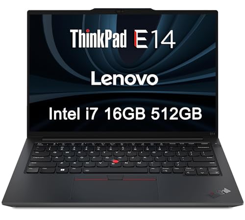 Lenovo ThinkPad E14 �r�W�l�X�m�[�g�p�\�R�� (14�C���` FHD+ �A���`�O���A�AIntel 10-Core i7-1355U�A16GB RAM�A512GB SSD) �o�b�N���C�g�L�[�{�[�h�A�w��A�����[�d�A1080p RGB�E�F�u�J��