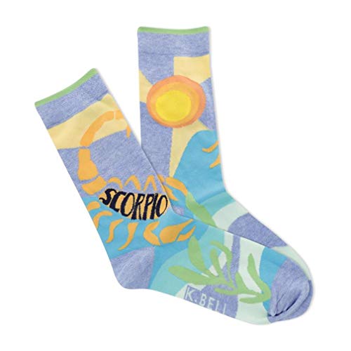 K. Bell Women's Fun Astrology & Horoscope Crew Socks-1 Pairs-Cool & Cute Novelty Gifts