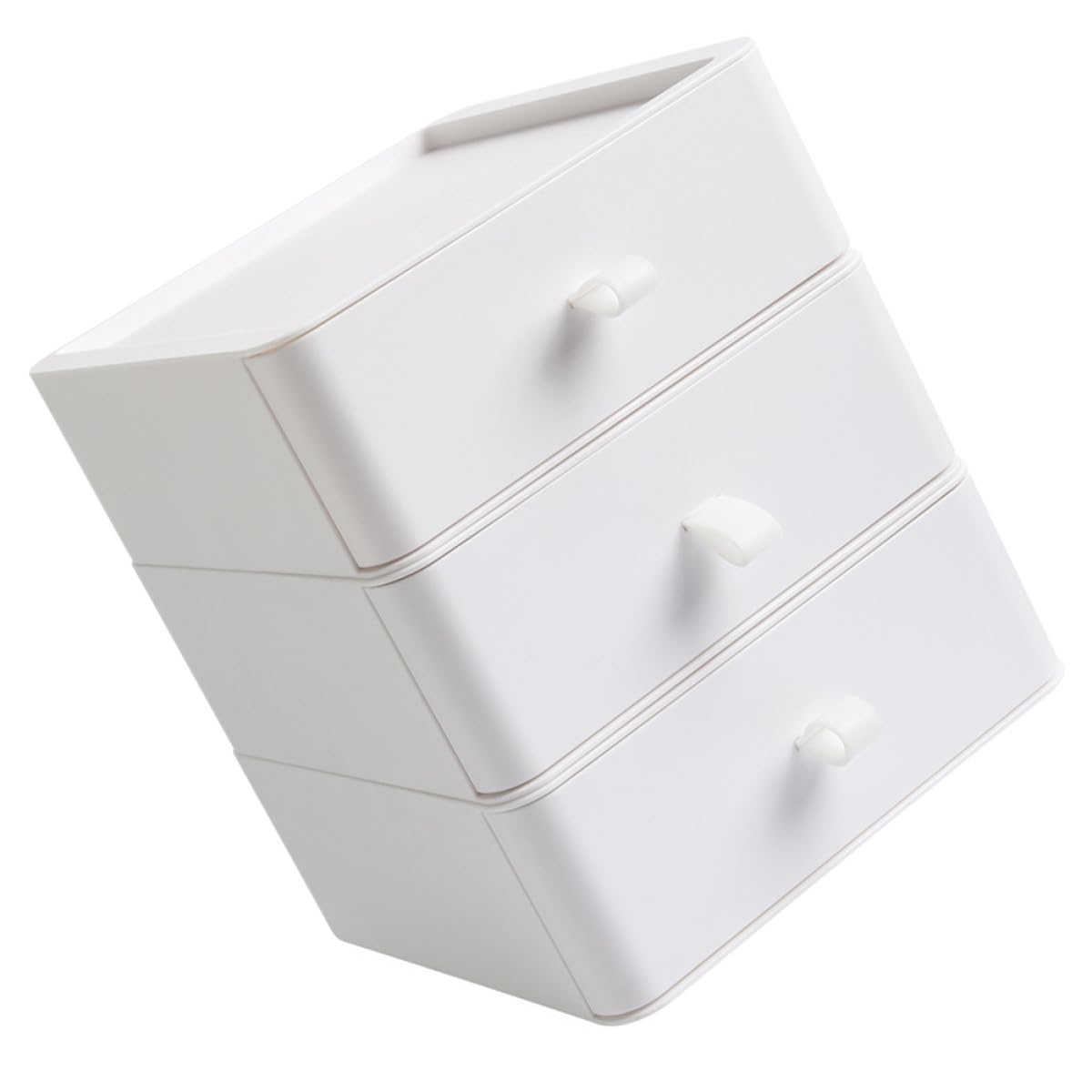 Scatola Portaoggetti da Scrivania a Tre Strati Cassetti Estraibili, Supporto di Stoccaggio in Plastica Resistente per Ufficio, Organizzatore Cosmetici per Camera e Toeletta