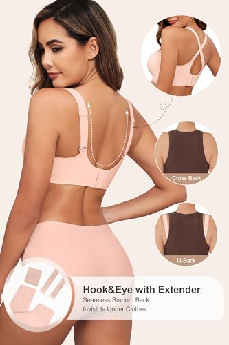 Image of HORISUN Wireless Bras for Women Soft Comfortable No Underwire T Shirt Bra Seamless Full Coverage Bras with Support