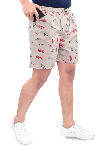 Image of UNOseven Shorts for Boys - 100% Cotton Printed with Side Pockets - Pack of 2 - Available from Size 7 Years to XL
