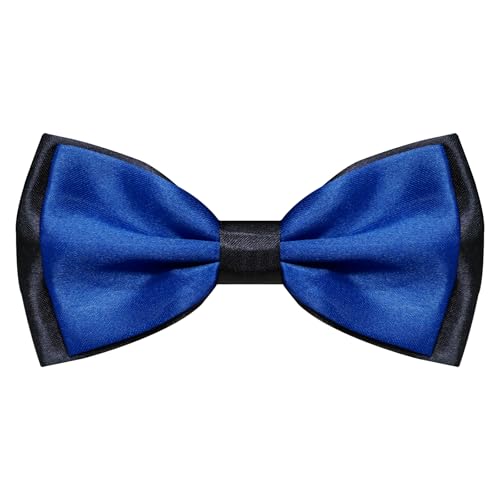 Image of LJBFNN Mens Bow Tie, Clip on Pre Tied Bow Ties for Men Solid Color Adjustable Tuxedo Bowties for Suit Wedding Graduation