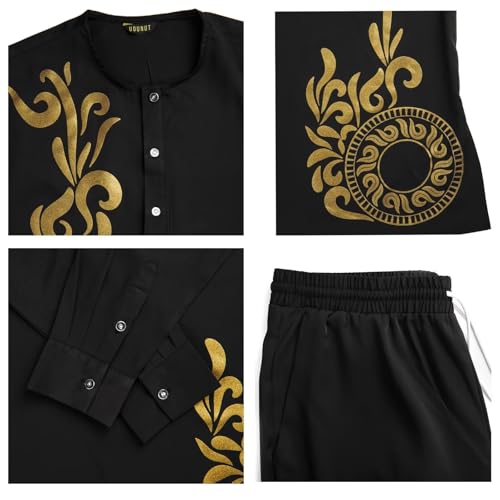 African Outfits for Men Dashiki Suits O-neck Mens African Formal Attire Print Nigerian Clothes Long Sleeve Party Wear3