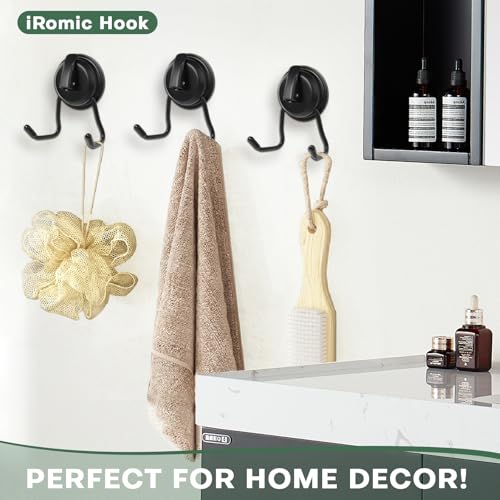 Crochets à ventouse noir mat de qualité supérieure pour douche