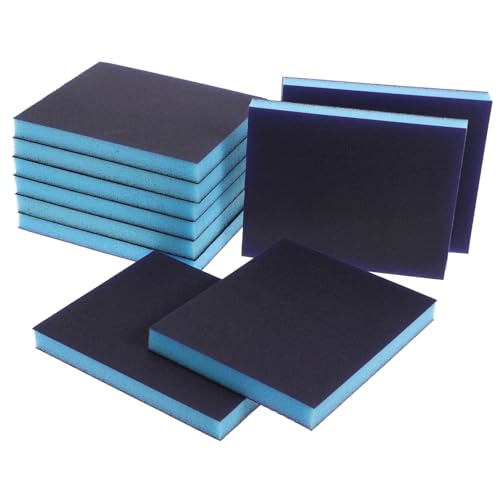 KICHOUSE 10pcs Drywall Sanding Sponges Set 800/1000 Grit for Wood Metal Plastic Furniture Wet/Dry Detail Sanding Blocks