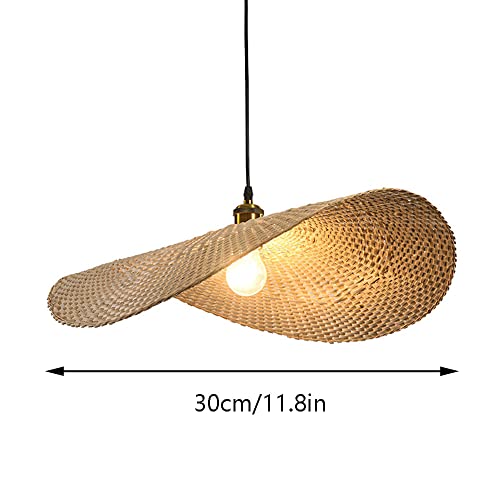 Lustre bambou anti-éblouissement suspension rotin éclairage doux E27 - 7