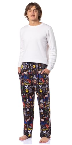 DC Comics Justice League Men's Superhero Superman Wonder Woman Batman Paneled Sleep Pajama Pants2