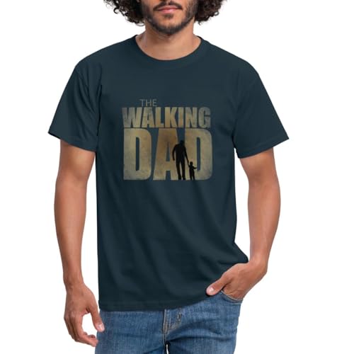 Spreadshirt The Walking Dad Cadeau Fête des Pères T Shirt Homme, L, Marine