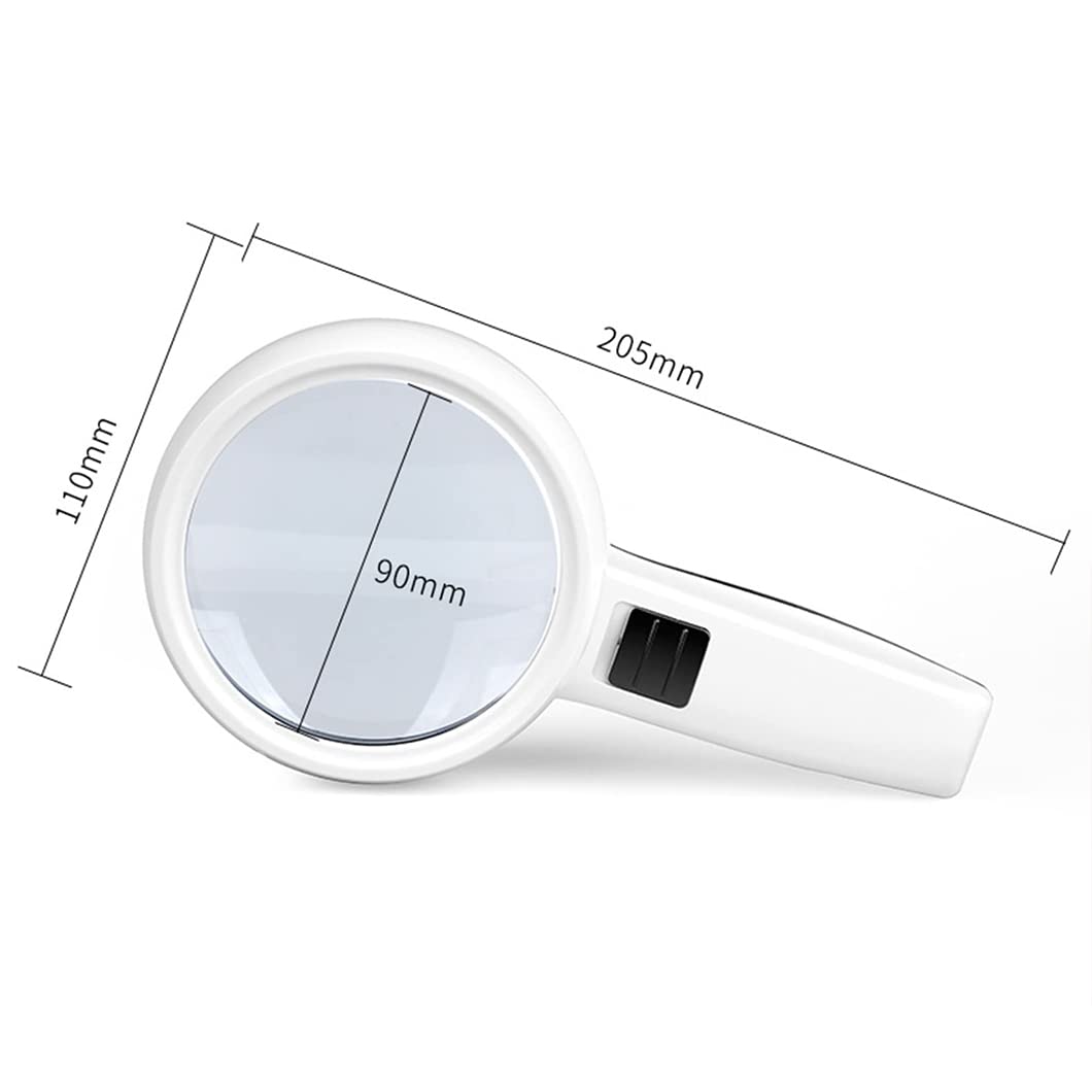 Ręczna lupa 30X z 3 diodami LED, podświetlana lupa z podświetleniem, lupa do czytania w leczeniu zwyrodnienia plamki żółtej, czytanie dla seniorów, lutowanie, inspekcja, Co White Magnifyi