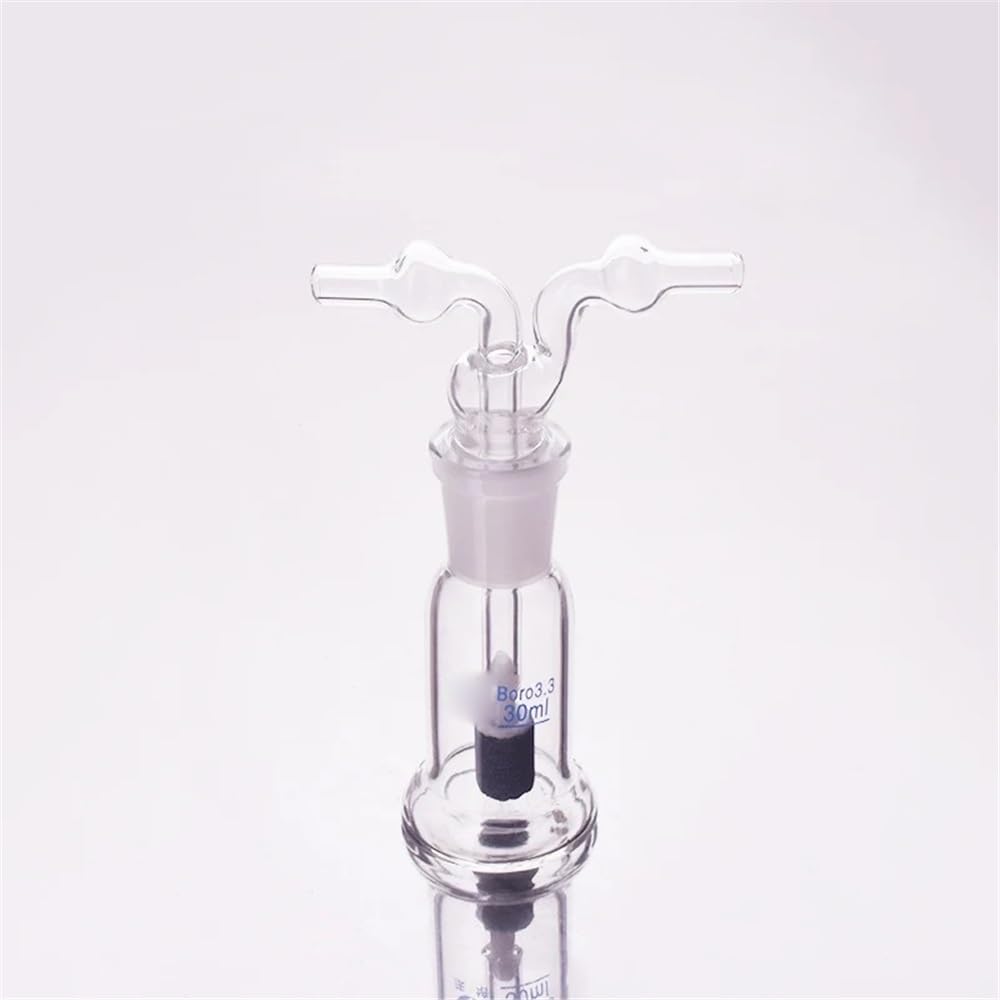 Vetreria da laboratorio Bottiglia con pietra di aerazione da 20 ml, 30 ml e 125 ml, tubo dritto in vetro da laboratorio, cilindro in vetro borosilicato(125ml)