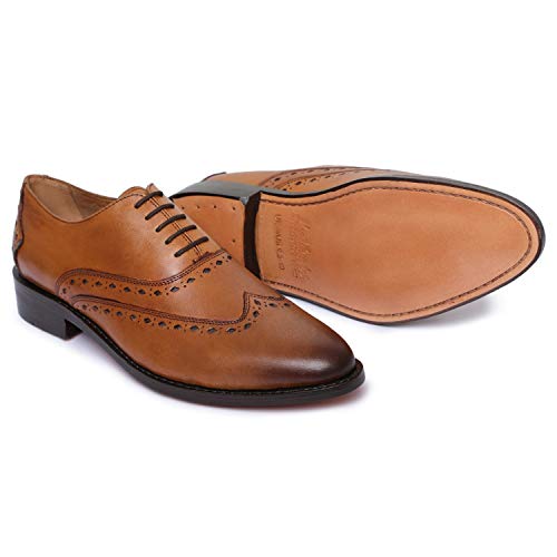 Image of Lethato Captoe Oxford Goodyear Welted Formal Handmade Leather Dress Shoes