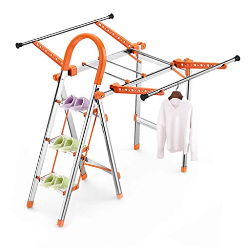 Wäschetrockner,Airer Kleidung Wäscheständer Multifunktionale Leiter Zusammenklappbar Airer Waschtrockner Trittleiter Profil Tragbare Trittleiter