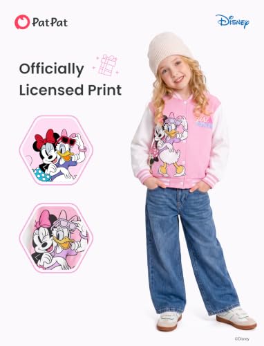Image of Disney Girl & Boy Varsity Bomber Jacket Fall Sweatshirt Toddler to Big Kid | Officially Licensed Jacket with Mickey, Minnie, Spider-Man, Gwen, Toy Story, Cars, Frozen, Princess, Stitch, Zootopia Designs