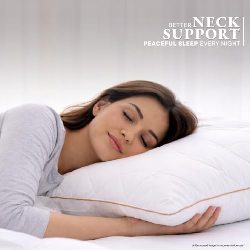 Image of Spaces Quilted Microfiber 105 GSM Plain Pillow Fillers Set of 2 | Reversible, Breathable & Lightweight - 43 x 68 Cm - White
