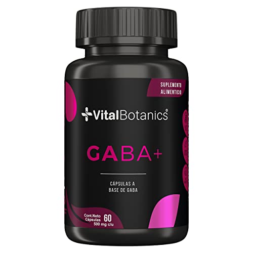 Vitamínicos, GABA + Ácido Gamma Amino Butírico. Con 60 capsulas de 500mg (2 meses). VitalBotanics. Multivitaminico, Suplementos Alimenticios. Libre de Gluten y Aditivos....