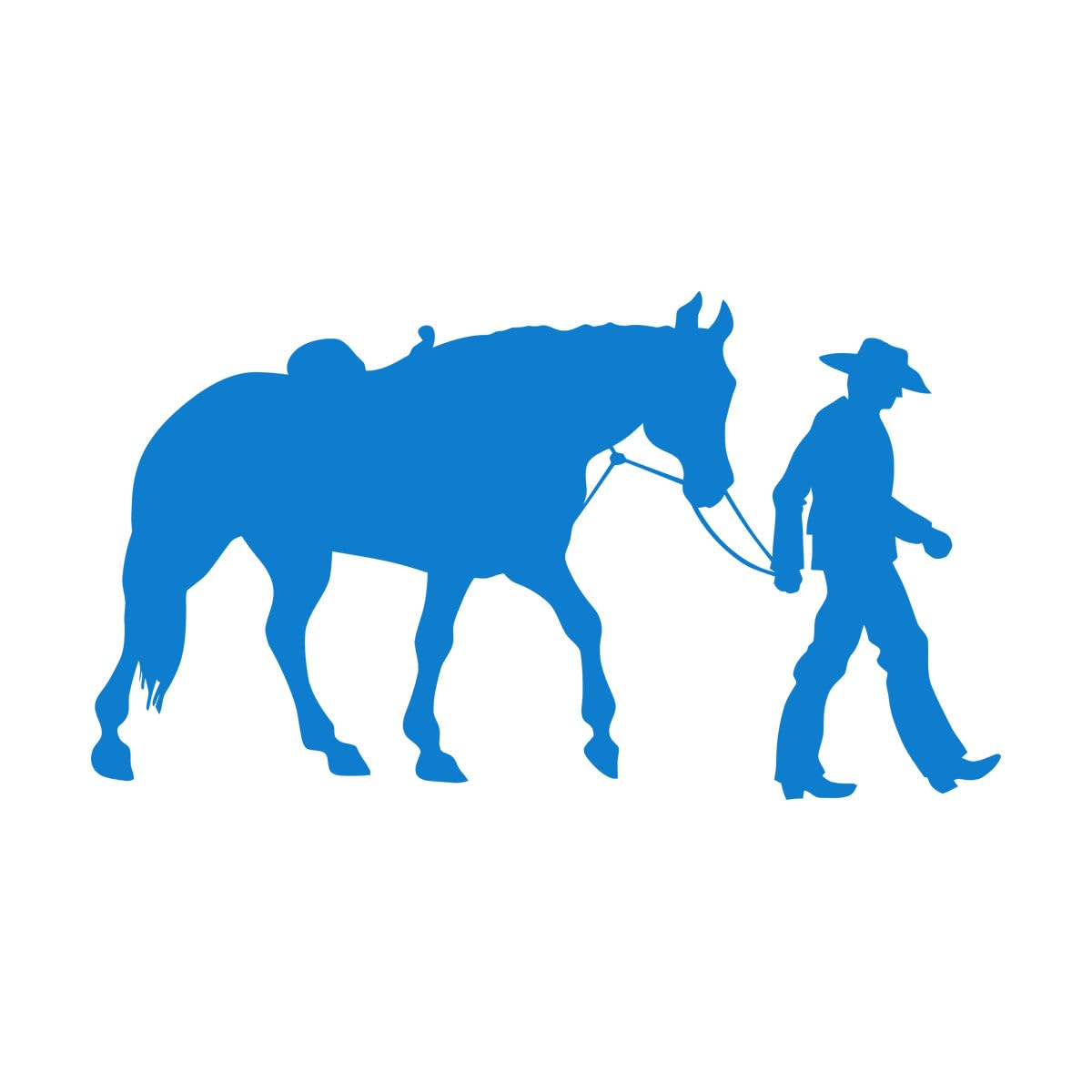 Vinyl Wall Decals Western Cowboy Horse Raser Wild West Movie 72x126cm Waterproof Extra Large Blue — image 1