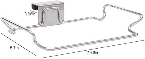 Miniatura 2 de Organizador de almacenamiento de bolsas de basura colgantes, soporte para bolsas de basura de acero inoxidable, toalla, guantes, colgador para