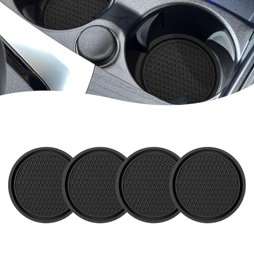 4 Posavasos para Auto en PVC Antideslizante Negro miniatura 1
