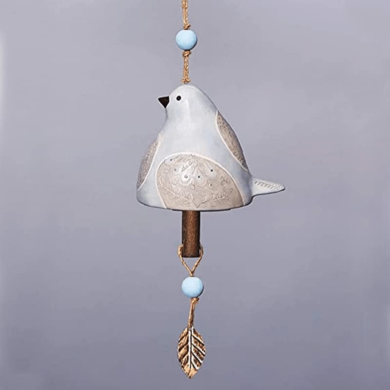 Campanello a vento per uccelli, per esterni, in ferro, per uccelli, decorazione da giardino, decorazione in vetro metallico