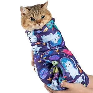 Paw Legend 21.7″ Cat Wrap for Grooming Cat Wrap for Cutting Nails Cat Restraint for Nail Clipping Self Adhesive Blanket Restraint Cloth for Cats