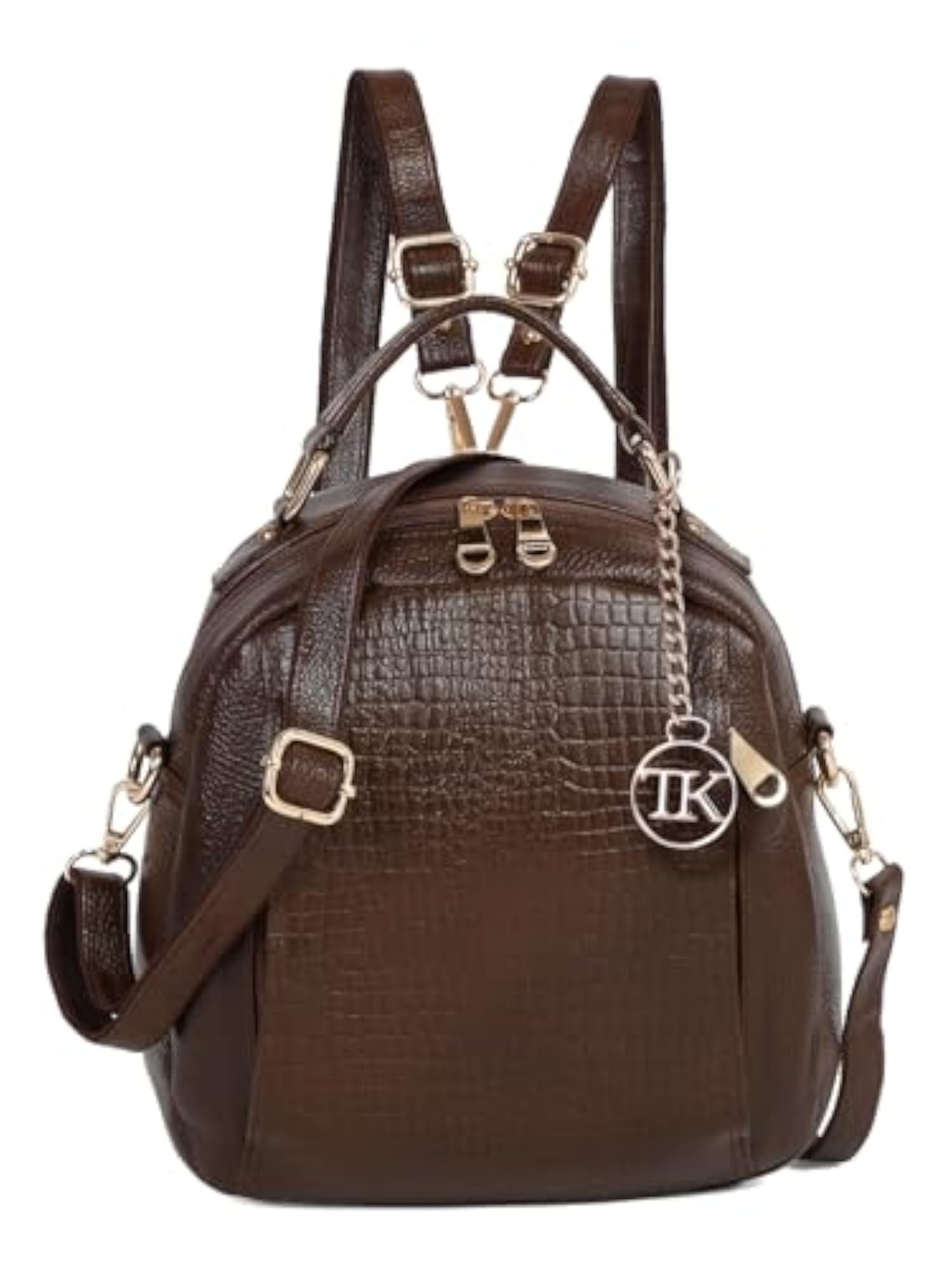 Solid Textured Backpack in Classic Design