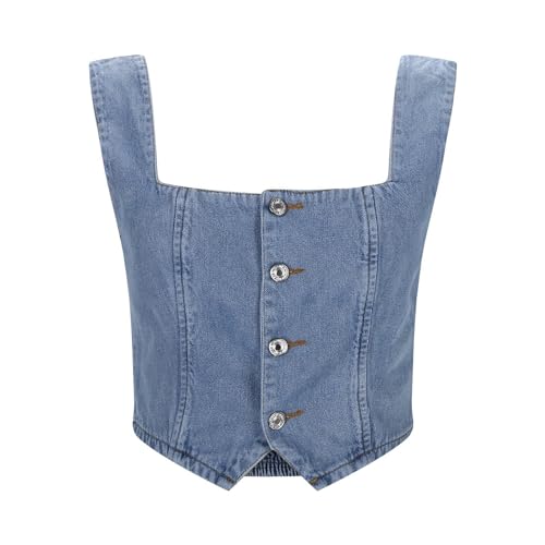 Women's Summer Fashion Denim Casual Loose Comfortable Sleeveless Vest Tennis Top Women4