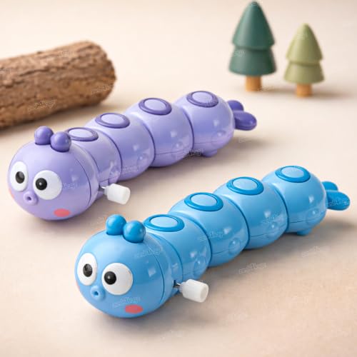 Image of Zest 4 Toyz Wind-Up Caterpillar Toy for Kids Insect Figurines Play Push Toy for Boys & Girls Random Color (Pack of 2)