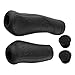 1 Pair Mountain for Bike Handlebar Grips, Long and Short TPR Rubber Ergonomic Grips for 22.2mm Diameter, Compatible with Folding, Includes Bar Ends (Black)