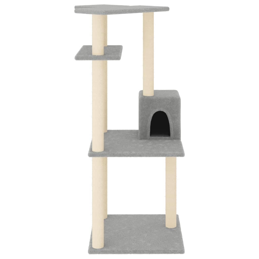 Rascador para Gatos con Postes de sisal Gris Claro 123 cm, ShGaxin Rascador Gato, Arbol Rascador para Gatos, Gatos Accesorios, Torre Gatos, Arranhador para Gatos, Casa para Gatos