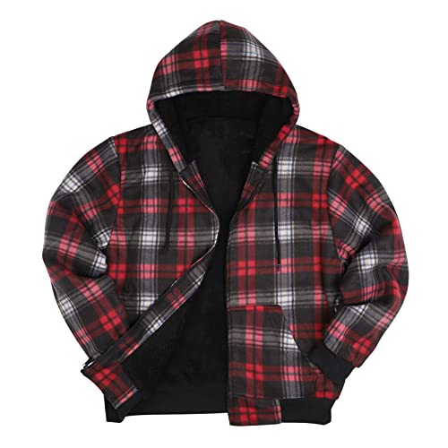 Image of Gary Com Heavyweight Sherpa Hoodies for Men, Thick Fleece Lined Full Zip Up Winter Warm Sweatshirts Work Jackets