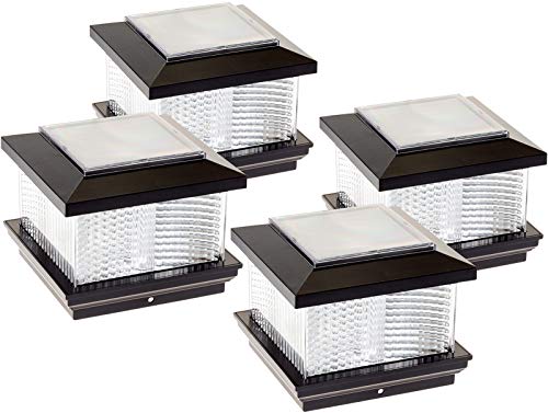 Super Sale 🛒 GreenLighting 4 Pack Studio Solar Powered LED Post Cap Light for 4x4 or 5x5 Posts (Black)