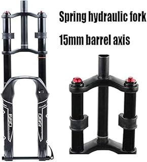 JTSYUXN 26 27.5 29 Pulgadas de Bicicletas Hombro Delantero Tenedor Doble Control MTB Downhill hidráulico Suspensión Tubo Recto Ultraligero aleación de Aluminio de Bicicletas Amortiguador