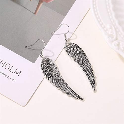 KaFu Vintage Angel Wing Earrings Silver Plated Long Angel Feather Charm Dangle Drop tassel Earring for Women Girls Jewelry Gifts - Image 7