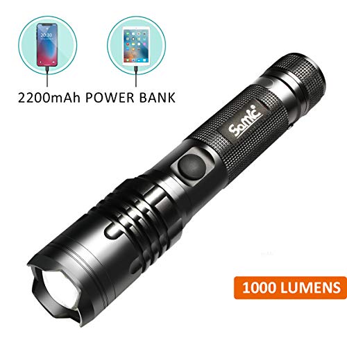 Rechargeable Flashlight – Ultra Bright 1000 High Lumens LED Torch, 3 Modes