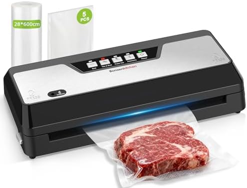 Bonsenkitchen Envasadora al Vacio con Cortador Incorporado y Func...