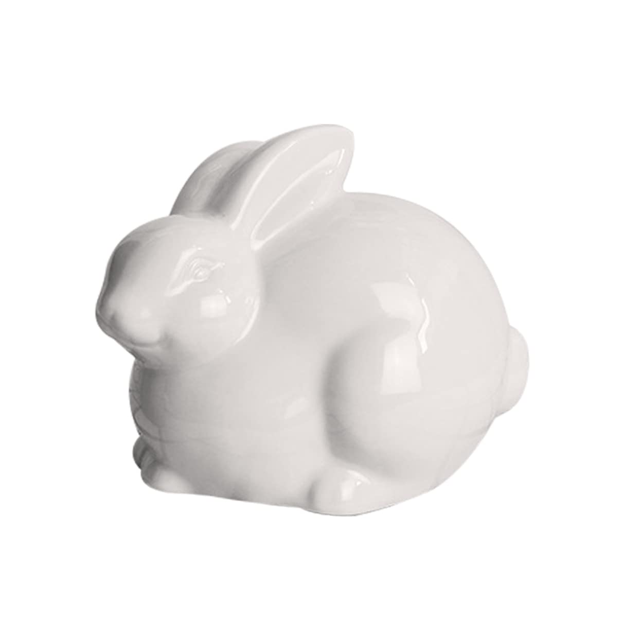 YARNOW Coniglio in Porcellana Bianco per Decorazione Casa e Festa, Statuetta Decorativa Realistica e Delicata per Giardino e Tavoli