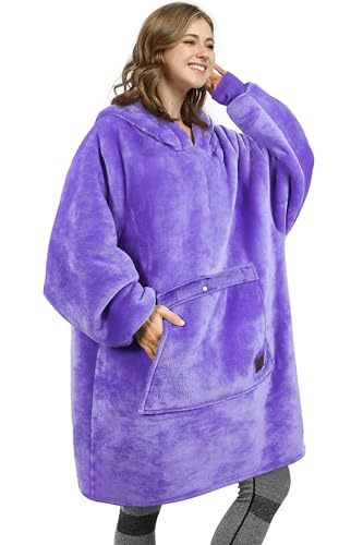 Catalonia Purple Sherpa Wearable Blanket Hoodie