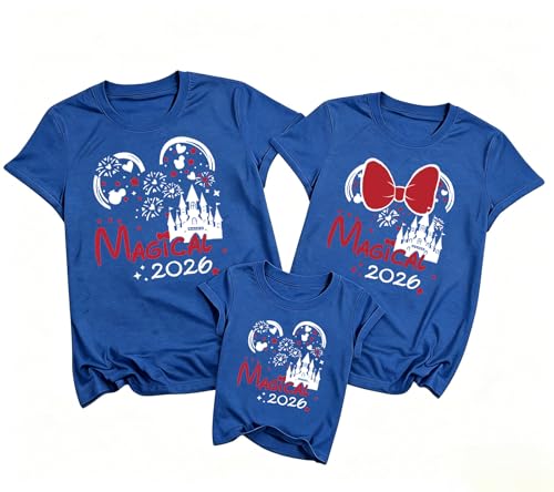 LUKYCILD Family Matching Shirts 2026 Mom and Mini Cute Family Vacation Trip T-Shirt Summer Cartoon Graphic Tee Tops