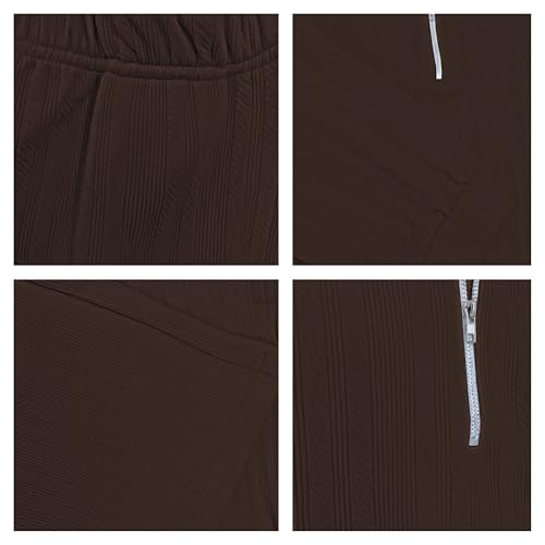 Image of GRECIILOOKS Co-ord Set for Women Stylish | Warm Zip Up T-Shirt & Pant Set | Oversized Loose Fit Summer Cord Set for Women | Summer Casual Travel & Loungewear Outfit