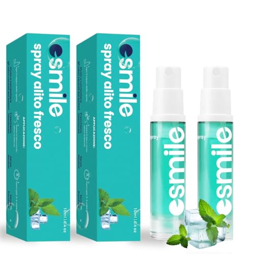ESMILE 2er-Set Mundspray – Soforthilfe gegen Mundgeruch – Frischer Atem mit Minzgeschmack – Alkoholfrei und handliches Format – 10 ml