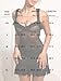 OZICERD Leopard Ruffle Sheer Mesh Mini Dresses for Women Babydoll Lingerie Club Rave Concert Outfit See Through Party Dress Black S
