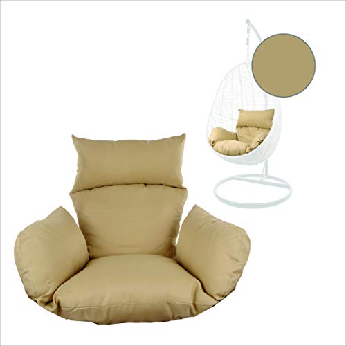 Kideo® Cuscino per sedia sospesa, cuscino di ricambio lavabile, 2 pezzi, beige (7007 capucchino)