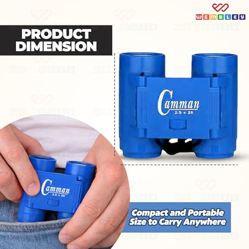 Image of Wembley Mini Binocular Toy for Kids | Compact and Portable Outdoor Binocular for Boys and Girls | Binocular with Neck String, Focus Adjustment and Ultra Zoom | Birthday Gift for Boys and Girls (Blue)