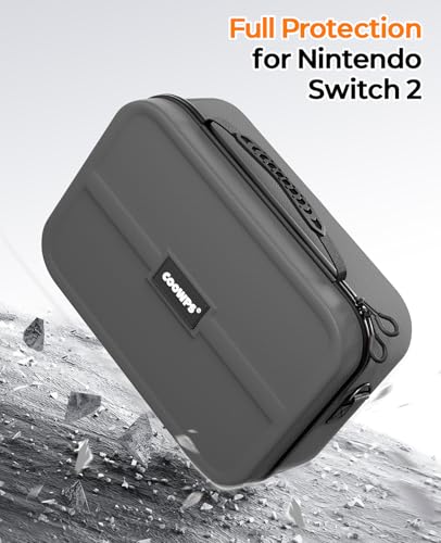 Image of COOWPS Switch 2 Case Bundle for Nintendo Switch 2, with 2-Pack Screen Protector, 6Pcs Thumb Grips, 20 Game Card Slots, Portable Travel Full Protection All In One Storage Case for Switch 2 Accessories