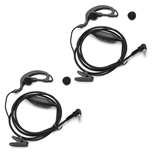 NEWASHAN 2 X Clip Ear Earpiece Headset for Uniden Radio GMR1038-2 GMR1058-2CK GMR2240-2CK SX237-2CK SX329-2CKHS SX409-3VP SX507-2CKHS Walkie Talkie Ear Hook with Mic PTT 2.5mm 1-pin