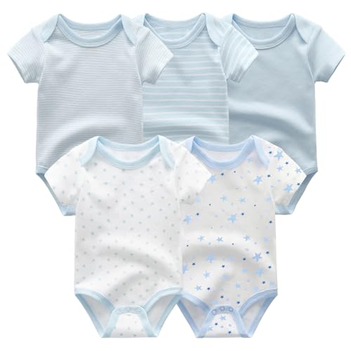 Image of JELYLOVE Fashion Unisex baby Boy Girl Bodysuits 5-Pack Casual Cotton Soft Infants Outfit New born Clothes