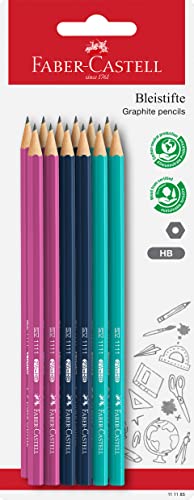 FABER-CASTELL 111185 - Bleistifte Set HB, 12 St&uuml;ck im Blister, bruchsicher, f&uuml;r Kinder und Erwachsene